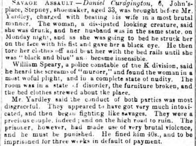 Daniel Assault on wife May 1849 from Morning Post 30 May 1849.png