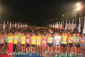 Awaiting the start of the Khon Kaen marathon.jpg