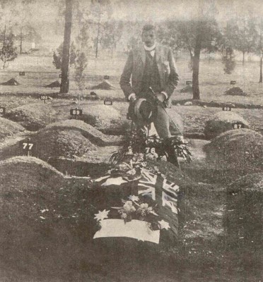 Australian Flag over Breaker Morants Grave in South Africa, February 1902..JPG